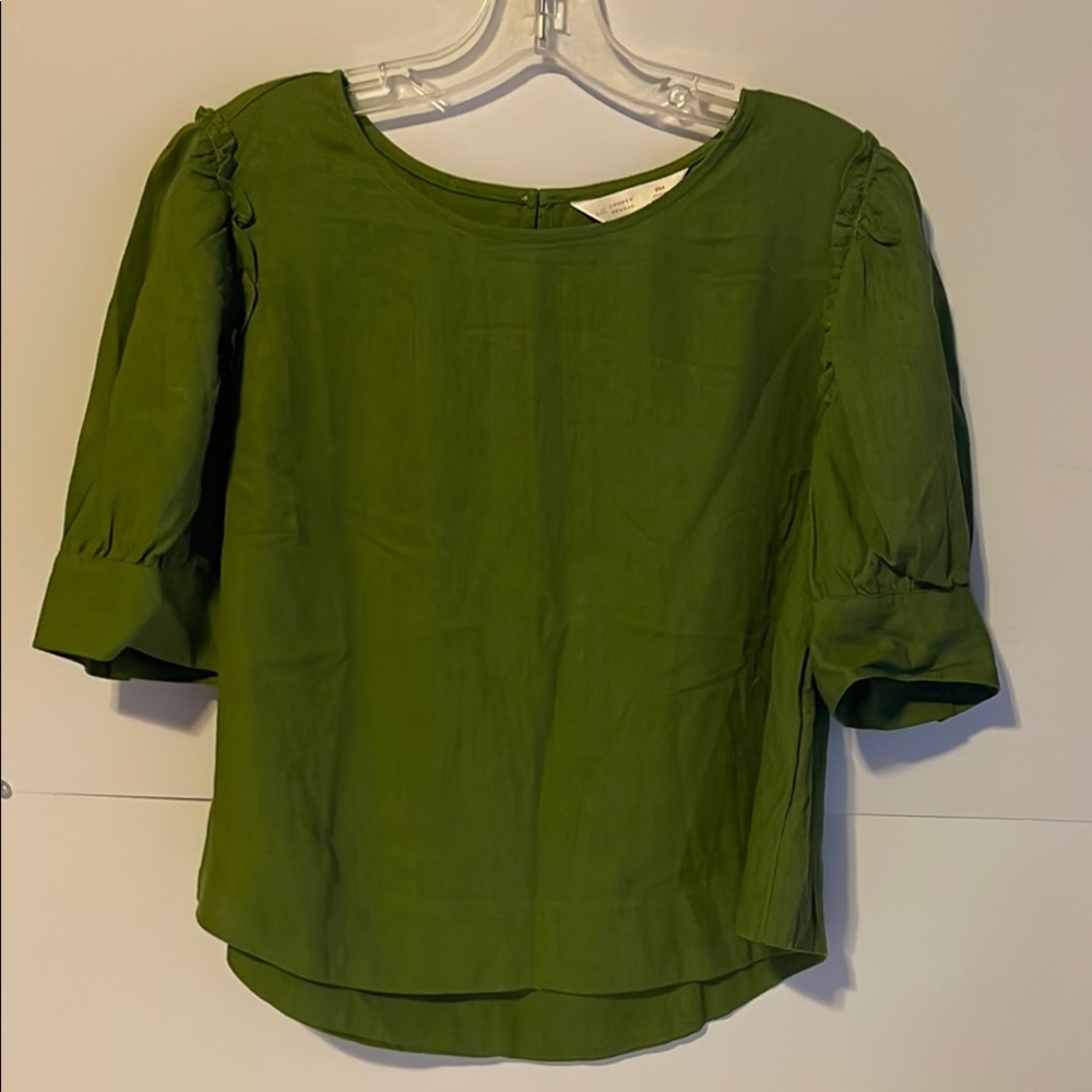 CASUAL CROPPED LC LAUREN CONRAD Women's Green Top
